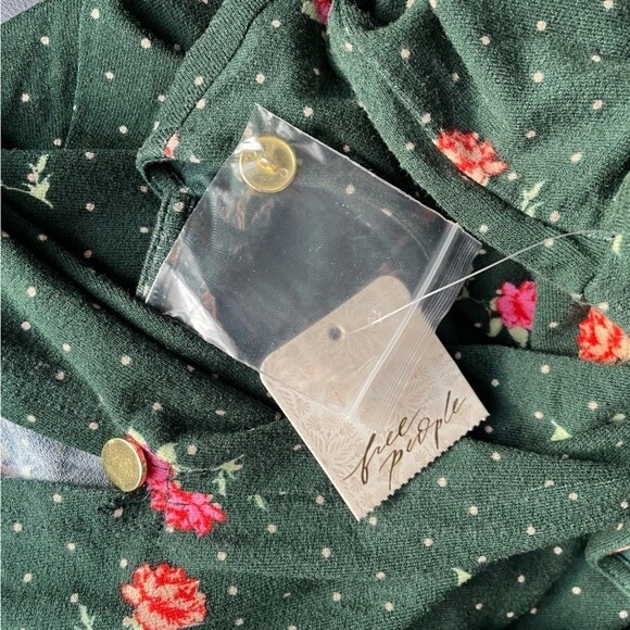 NWT Free People Celia Floral Square Neck Mini Dress Green Women’s Size Small New - Picture 11 of 15